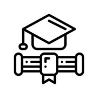 mortarboard line style icon. vector illustration for graphic design, website, app