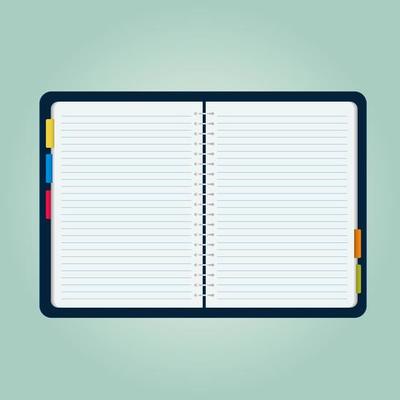 Open notebook vector illustration
