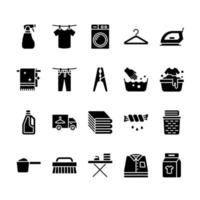 Set of Laundry Icons Glyph vector