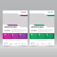 Empty bifold corporate brochure template vector