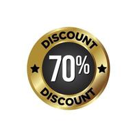 Discount Badge, on golden and black colour background vector