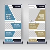 Property, real estate roll up or x banner template vector
