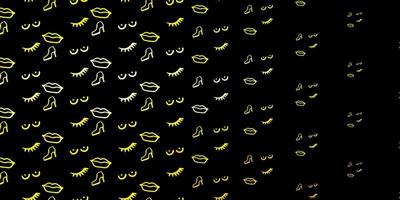 Dark Yellow vector backdrop with woman's power symbols.