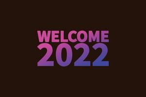 bienvenido 2022 tipografía vector arte simple