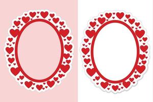 oval shape love vector frame. use for print, template, photo frame, card