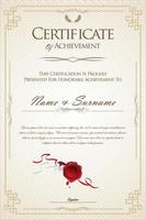 Certificate or diploma retro vintage design template vector