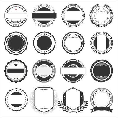 Set of blank retro vintage badges