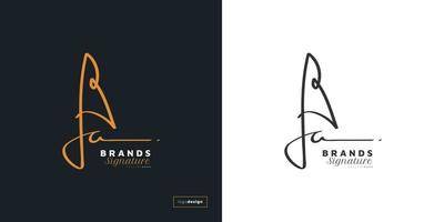 Elegant Initial Letter B and A Logo Design with Handwriting Style. BA Signature Logo or Symbol for Business Identity vector