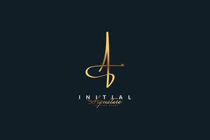 Initial A Logo Design with Handwriting Style. Letter A Signature Logo or Symbol for Wedding, Fashion, Jewelry, Boutique, Botanical, Floral and Business Identity vector