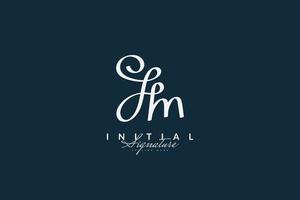 JM or HM Initial Logo Design with Handwriting Style. JM or HM Signature Logo or Symbol for Business Identity vector