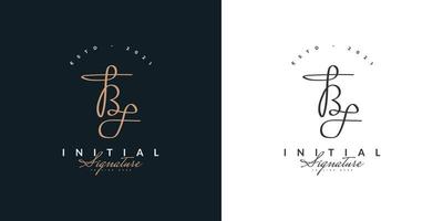 Diseño de logotipo bf o bj con estilo de escritura vintage. Logotipo o símbolo de la firma bf o bj para boda, moda, joyería, boutique, identidad botánica, floral y comercial vector