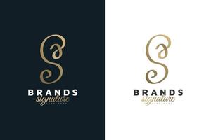 S and A Initial Logo Design with Handwriting Style. SA Signature Logo or Symbol for Wedding, Fashion, Jewelry, Boutique, Botanical, Floral and Business Identity vector