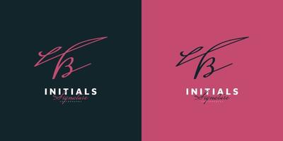 Elegant Initial L and B Logo Design with Handwriting Style. LB Signature Logo or Symbol for Wedding, Fashion, Jewelry, Boutique, Botanical, Floral and Business Identity vector