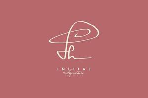 Initial J and H Logo Design in Vintage Handwriting Style. JH Signature Logo or Symbol for Business Identity vector