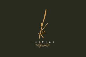 K and S Initial Logo Design with Handwriting Style. KS Signature Logo or Symbol for Business Identity vector