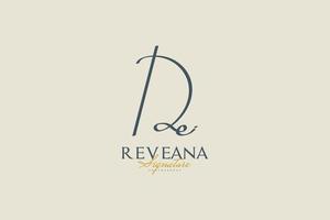 Initial R and E Logo Design in Vintage Handwriting Style. RE Signature Logo or Symbol for Business Identity vector