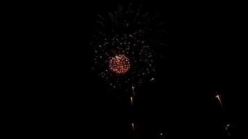 Fireworks exploding in the night sky at Israel 2017 independence day celebration video