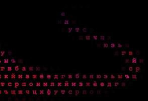 Dark purple, pink vector cover with english symbols.