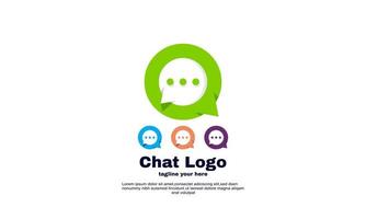 plantilla de logotipo de icono de aplicación de chat abstracto vector stock