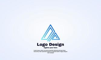 vector, elegante, idea, empresa, negocio, triángulo, logotipo, diseño, plantilla, rápido vector