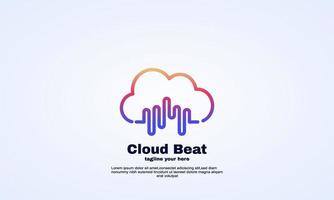 vector marca cloud beat plantilla de diseño de logotipo color degradado