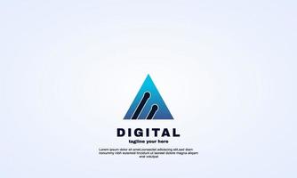 Abstract digital techo logo icon vector template