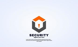 logotipo de seguridad vectorial con icono de candado en el interior vector