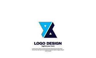 Stock idea creativa abstracta mejor elegante empresa plantilla de diseño de logotipo empresarial color azul marino vector