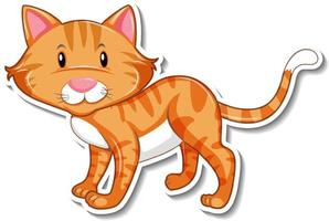 A sticker template of cat cartoon character vector