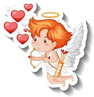Cupid boy holding bow and arrow vector