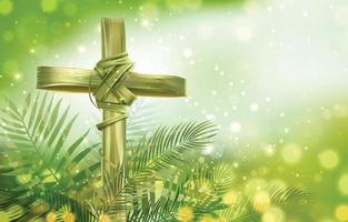 Palm Sunday Background with Palm Cross vector