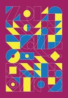 geometric abstract poster modern style. bauhaus two color illustration. vector