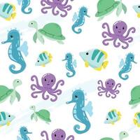 Funny Sea Pattern Background vector