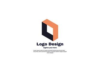 abstract hexagon logo vector cube creative orange color