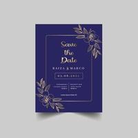 Luxury save the date wedding invitation template vector