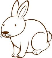 Rabbit in doodle simple style on white background vector