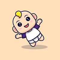 Cute Baby Learn To Walk. Flat Icon Character Illustration vector