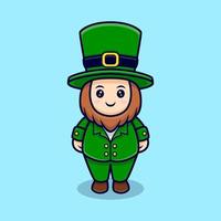 Cute Leprechaun Cartoon Character  For Saint Patrick's  Day vector