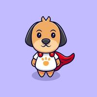 Cute Dog Wearing a cloak Cartoon Vector Icon Illustration. Flat Cartoon Style