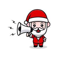 cute santa claus mascot cartoon icon. kawaii mascot character illustration for sticker, poster, animation, children book, or other digital and print product vector