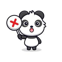 Cute panda mascot cartoon icon. kawaii mascot character illustration for sticker, poster, animation, children book, or other digital and print product vector