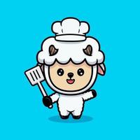 Design of cute sheep chef vector