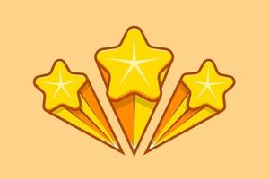 set of floating star element with isolated bacground flat icon illustration vector
