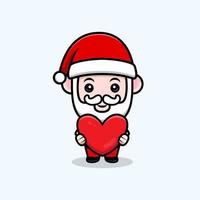 cute santa claus mascot cartoon icon. kawaii mascot character illustration for sticker, poster, animation, children book, or other digital and print product vector