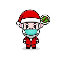 cute santa claus mascot cartoon icon. kawaii mascot character illustration for sticker, poster, animation, children book, or other digital and print product vector