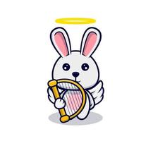 Cute angel bunny design icon illustration vector