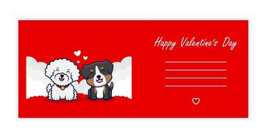 Happy ValentineDay Greetings Card With Cute Couple Dog vector