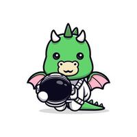 Icono de dibujos animados lindo bebé dragón mascota. Ilustración de personaje de mascota kawaii para pegatina, póster, animación, libro para niños u otro producto digital e impreso vector