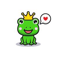Design of cute frog king vector