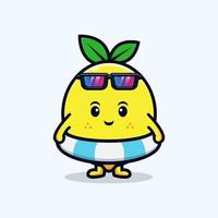 design of cute lemon character cartoon mascot.kawaii mascot character illustration for sticker, poster, animation, children book, or other digital and print product vector